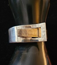 Vintage Silver Tone Buckle Style Hinged Bracelet