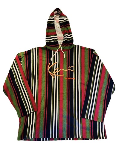 Vintage Early 90s Karl Kani Adult XL Hoodie Sweater Multi Color Judy Tops RARE