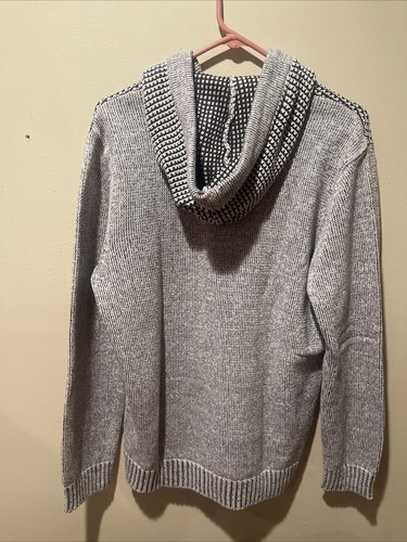 Felpa Retrofit Grigio Cotone Felpa con Cappuccio Taglia Large, Vintage, Quasi Come Nuova! - Foto 3 di 5