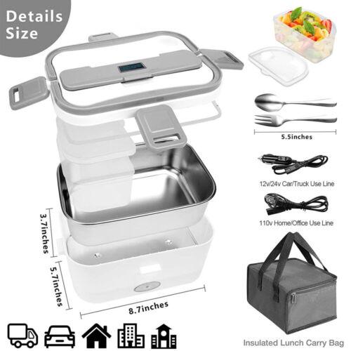 Electric Lunch Box Food Heater 60W Upgraded Portable Food Warmer for Car & Home - Picture 1 of 12