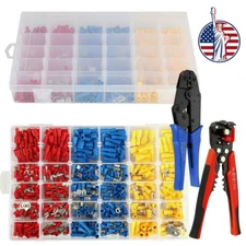 480/280PCS Insulated Electrical Wire Terminals Crimp Spade Connectors Plier Kit