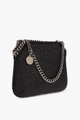 Stella McCartney Mini Falabella Black Glitter Tote Bag