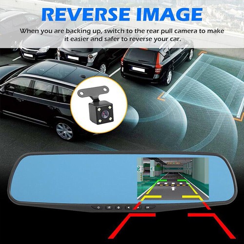 1080P Dual Dash Cam HD Rear View Mirror Car DVR Camera Front Rear Video Recorder - Picture 6 of 16