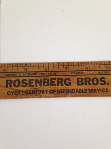 Antique Rosenberg Brothers Advertising 12" Wood Ruler Oakland CA Hatters Tailors - Picture 8 of 9