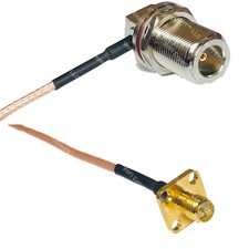 RG316 N Female Bulkhead Angle to RP-SMA Female Flange RF Cable Rapid-SHIP LOT