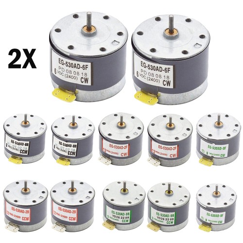 2 piezas de micromotor CC 530 6V 9V 12V 2400 RPM-EG-530AD-2B/2F CW/CCW HAZLO TÚ MISMO - Imagen 3 de 10