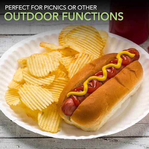 Stock Your Home Pappteller ungestrichen, 9" Pappteller Großpackung, weiß, 500 Stück - Bild 5 von 7