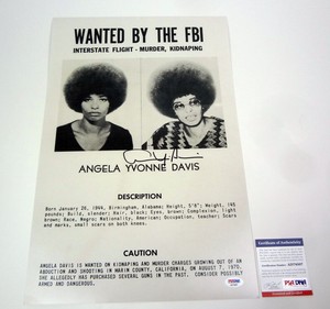 Angela-Davis-Wanted-By-The-FBI-Signed-Autograph-Photo-Poster-PSA-DNA-COA