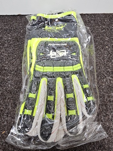 Joker XOS MX 2515-L Impact Work Gloves Black Neon Green Mens Large
