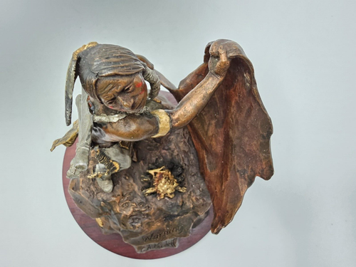 C.A. Pardell Legends Indian Chief Mixed Media Bronze Sculpture Warning 116/2500 - Picture 7 of 12