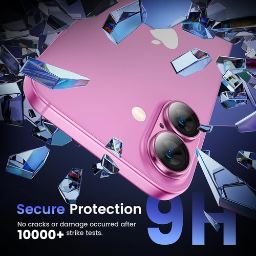 For iPhone 16/16 Plus Tempered Glass Metal Camera Lens Protector Full Cover - Picture 19 of 31