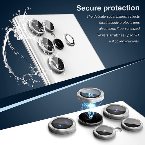 9H Tempered Glass Camera Lens Protector Metal Ring For Samsung Galaxy S23 Ultra - Picture 29 of 29