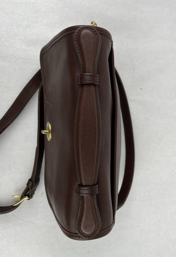 Vintage Coach Court Bag - Mahogany Brown Leather Crossbody 9870 - Picture 5 of 12