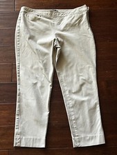 Talbots Chatham Beige 3 Pocket Women's 12 P Side Zip Casual Cropped Dress Pants