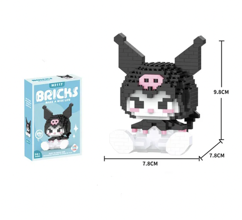 Building Block Sanrio Anime Figure Kuromi Assembled Toys Decorative Ornament - Picture 12 of 13