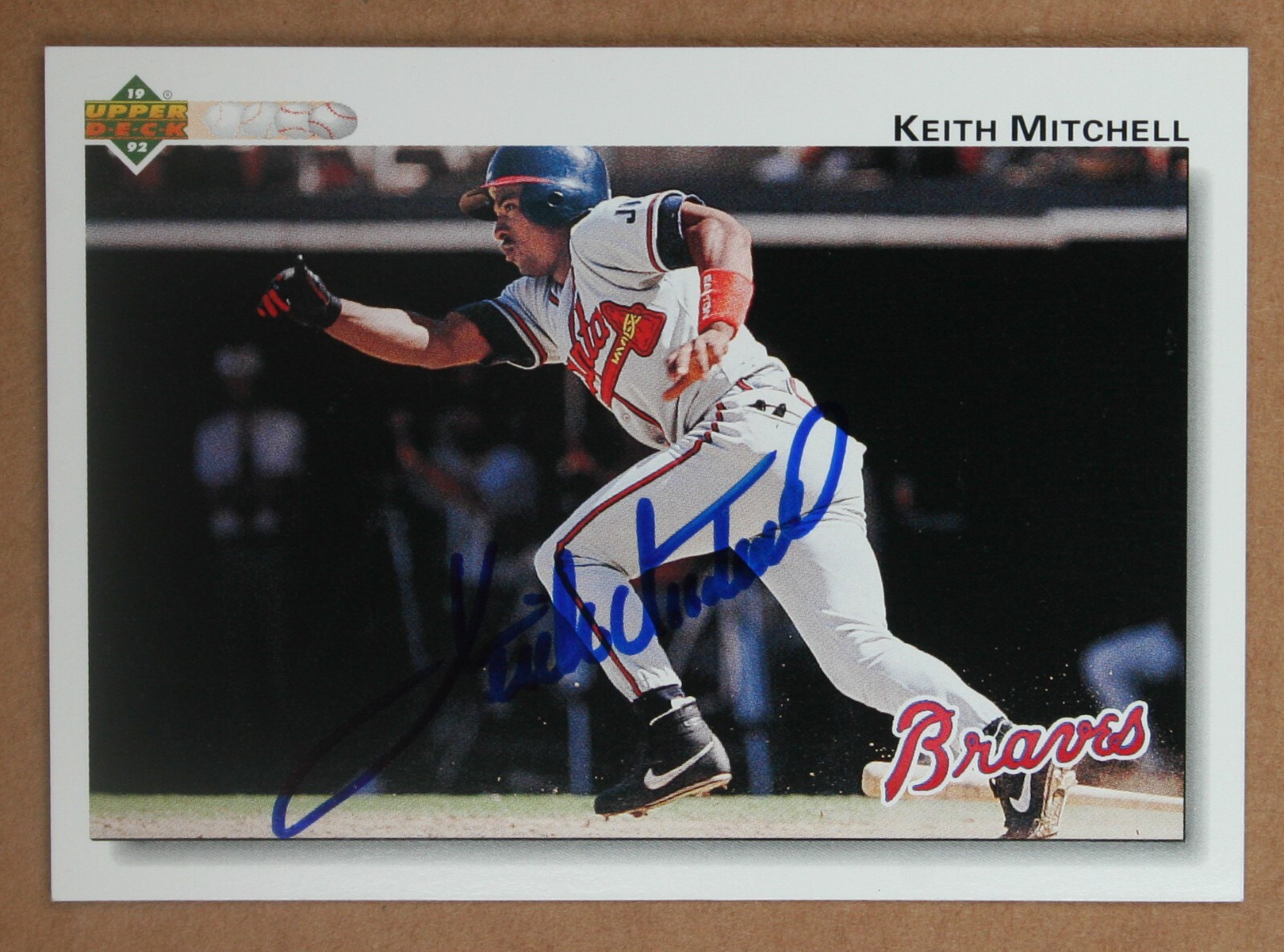 AUTOGRAPHED - Keith Mitchell Upper Deck #454 Atlanta Braves 1992