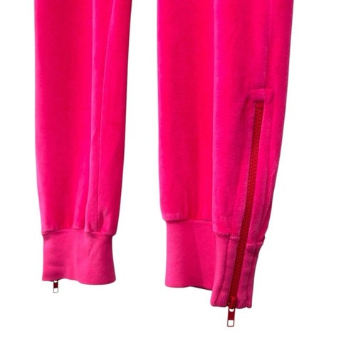 Sundry Hot Pink Zip Ankle Velour Jogger Comfy Cozy Sweat Pants US Medium NWT - Picture 4 of 12