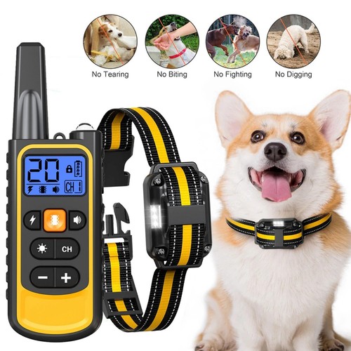 Pet Dog Training Collar 800m Waterproof Rechargeable Electric Shock LCD Display - Picture 10 of 13