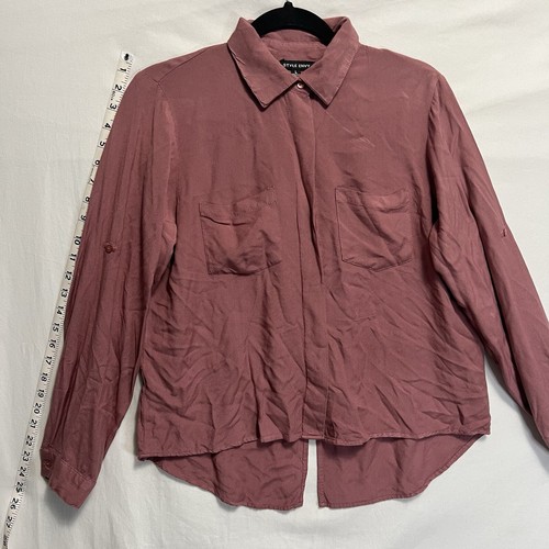 Damen Bluse Shirt Größe L Rosa Kragen Langarm von Style Envy - Bild 5 von 11