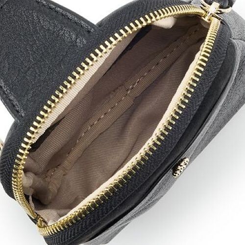 Lauren Conrad Tweed Umhängetasche Handtasche schwarz verstellbarer Riemen Neu mit Etikett - Bild 3 von 4