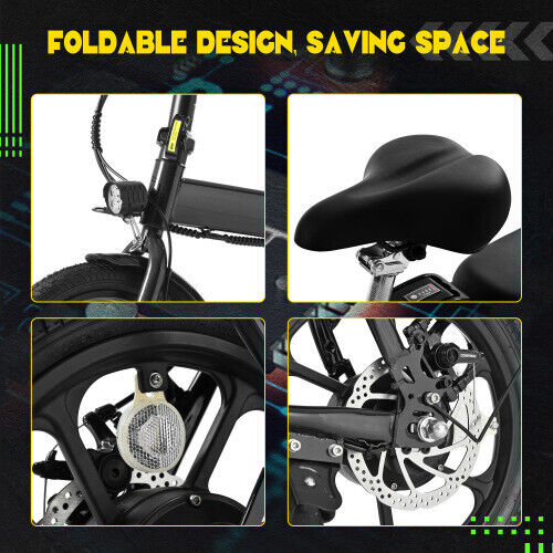 Foldable Electric Bike E-Bike 500W 42V 10AH Adult Bicycles 16" Removable Battery - Bild 10 von 10