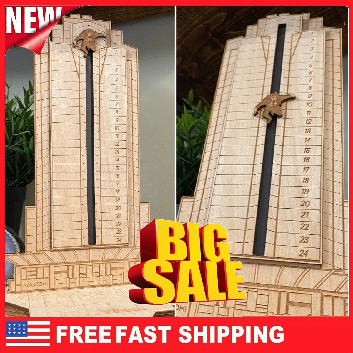 Die Hard Hans Gruber Falling off off Nakatomi Plaza Advent Calendar Wooden  Decor | eBay