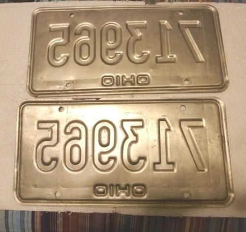MATCHING PAIR Vintage Original 1980 Ohio License Plate All Numbers 713965 - Picture 4 of 4
