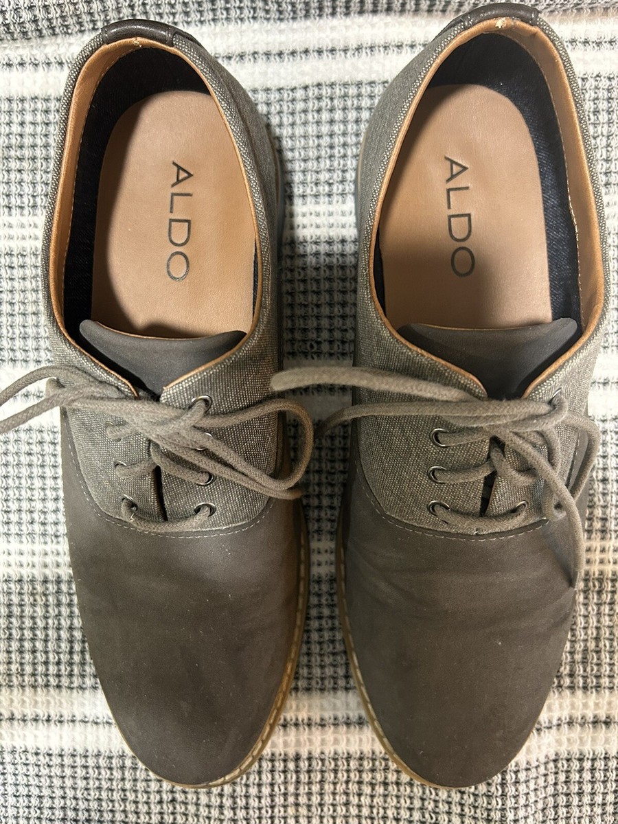 Aldo Men s Gray Suede Fabric Oxford Lace up Casual Shoes Size 9 US eBay