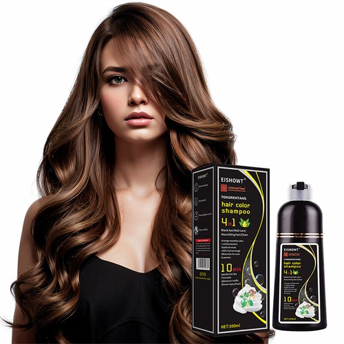 4 in 1 Hair Dye Shampoo Herbal Hair Coloring Cream for Gray Hair Coverage 500ml - Picture 20 of 21