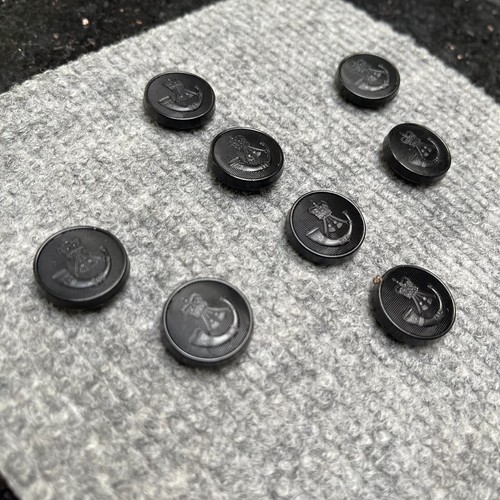 UK British Army Surplus The Rifles Black Plastic No.2 Jacket 19mm Tunic Buttons - Picture 2 of 4