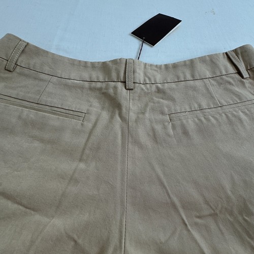 Bally Shorts Womens 8 Beige Mid Rise Pleated Cotton Bottoms Made in Italy $240 - Picture 12 of 13