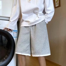 Zonbailon Men's New Waffle Casual Shorts Fake Two-piece Loose Breathable Shorts