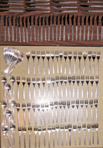 299 Vintage United Airlines Stainless Cutlery Flatware Fish Scale Pattern - Picture 12 of 20