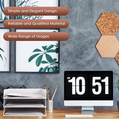 4 Pcs Letter Tray File Organizer for Desk White Stackable Plastic Paper Organ... - Picture 5 of 7