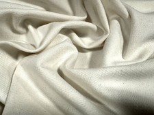 Wool Mouflon Flannel Brushed Fabric, Per Metre - Plain - Winter White