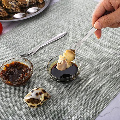 Stainless Steel Snail Escargot Plate Set Baking Dish Platter with Tong and Forks - Imagen 3 de 8