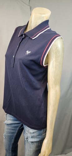 Brooks Brothers Tennis Navy Blue Slvlss Pique Polo Shirt Top Blouse LARGE USED - Picture 5 of 6