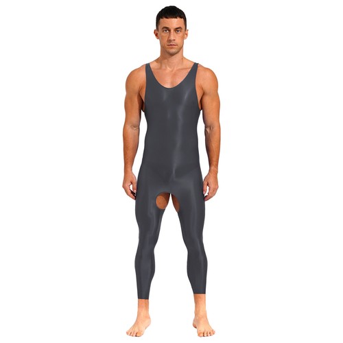 Sexy Men One Piece Sleeveless Skin-Tight Unitard Bodysuit Jumpsuits Bodystocking - Picture 51 of 98