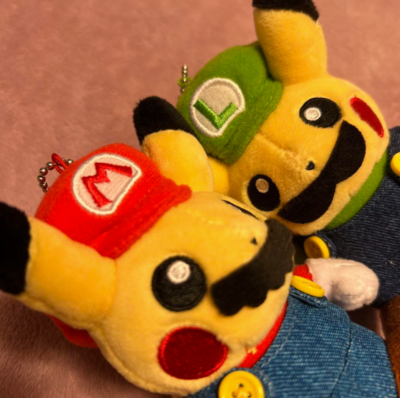 Nintendo Pokemon Center Limited Mario Pikachu Luigi Pikachu Plush