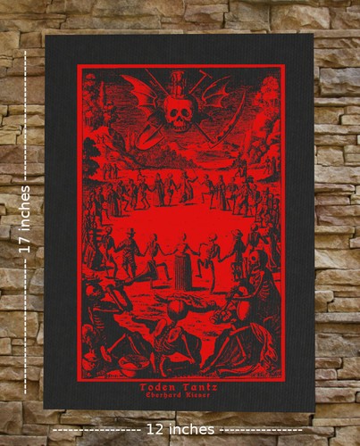 Memento Mori Canvas Print / Back Patch - Danse Macabre Remember Skeleton Occult - Picture 4 of 4
