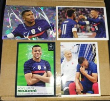 Kylian Mbappe football panini near the blue sticker lot