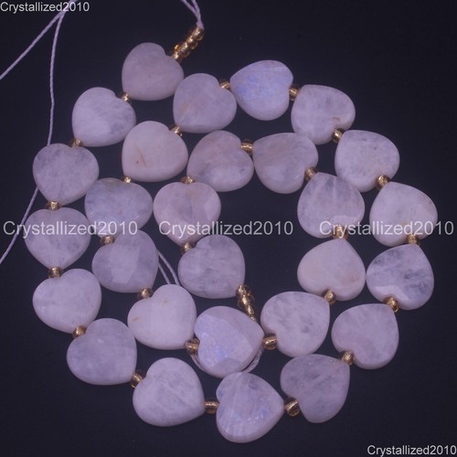 Genuine AA Natural Gemstone Faceted Heart Spacer Healing Loose Beads 12mm 15.5" - Picture 26 of 34
