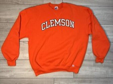 Vintage Clemson Tigers Crewneck Sweatshirt Russell Athletic USA Mens XL Orange