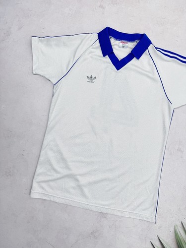 Retro 70s Adidas T-Shirt V-Neck Player Issue #4 West Germany size 5/6 or S/M - Picture 2 of 14