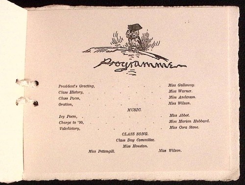 Programa de ejercicios de graduación de clase senior Mount Holyoke 1889 - Imagen 4 de 5