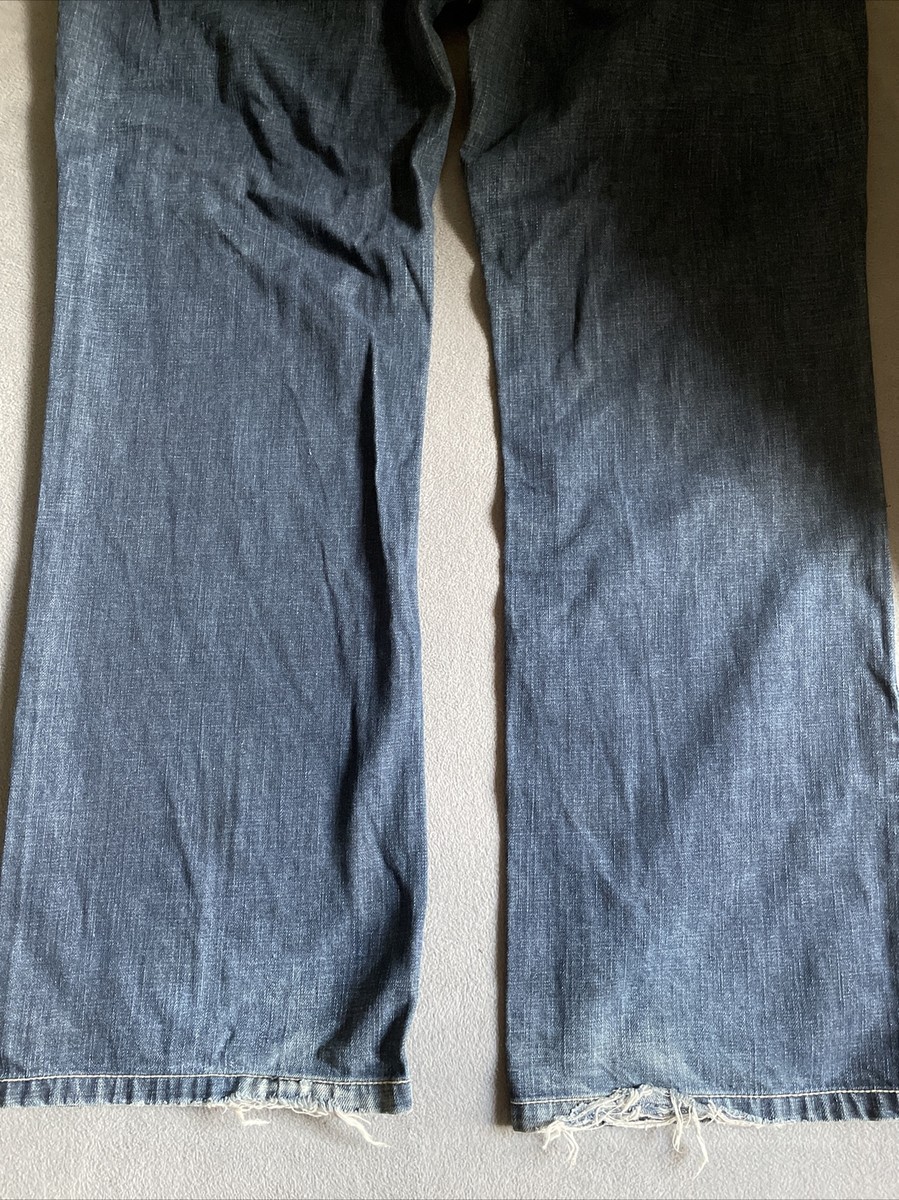 Kanji Collection Blue Denim Embroidered Studded Baggy Men's Jeans