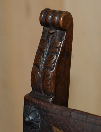 10 ANTIQUE CIRCA 1780 ITALIAN LEATHER DINING CHAIRS FROM DONNINGTON CASTLE HOUSE - Picture 9 of 24