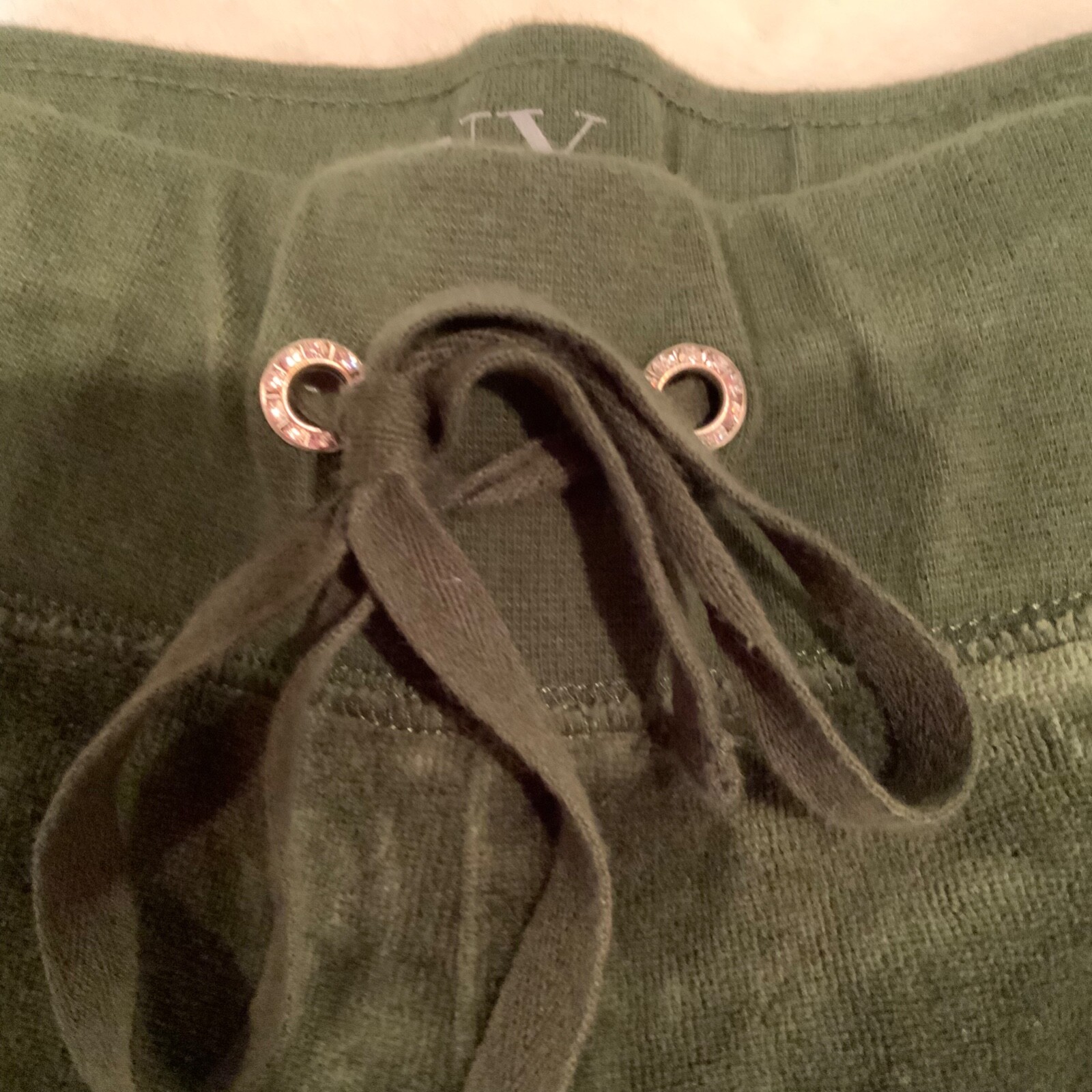 Vintage Y2K Army Green Olive Green Velour Tracksuit Pants Bootcut Small NYC.... - Picture 3 of 6