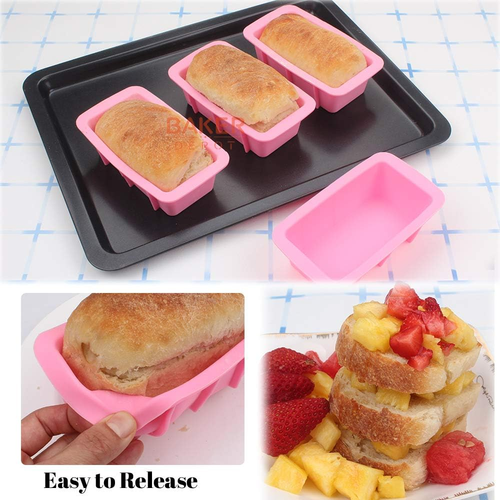 Silicone Mini Bread Loaf Pans for Baking Nonstick Small Toast Cake Bakeware 6.5 - Picture 2 of 12