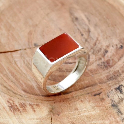 Anillo de cornalina, anillo para hombre, anillo hecho a mano anillo de plata esterlina 925, regalo para él - Imagen 3 de 5
